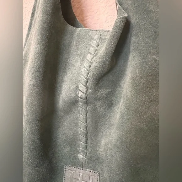 Haute Hippie Stone Teal Suede Hobo Bag - Picture 6 of 10